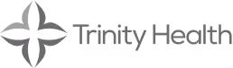 Trinity Health logo with a stylized cross symbol.