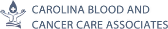 Logo of Carolina Blood and Cancer Care Associates with medical cross and dove symbol.