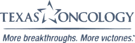Texas Oncology logo with tagline More breakthroughs. More victories.